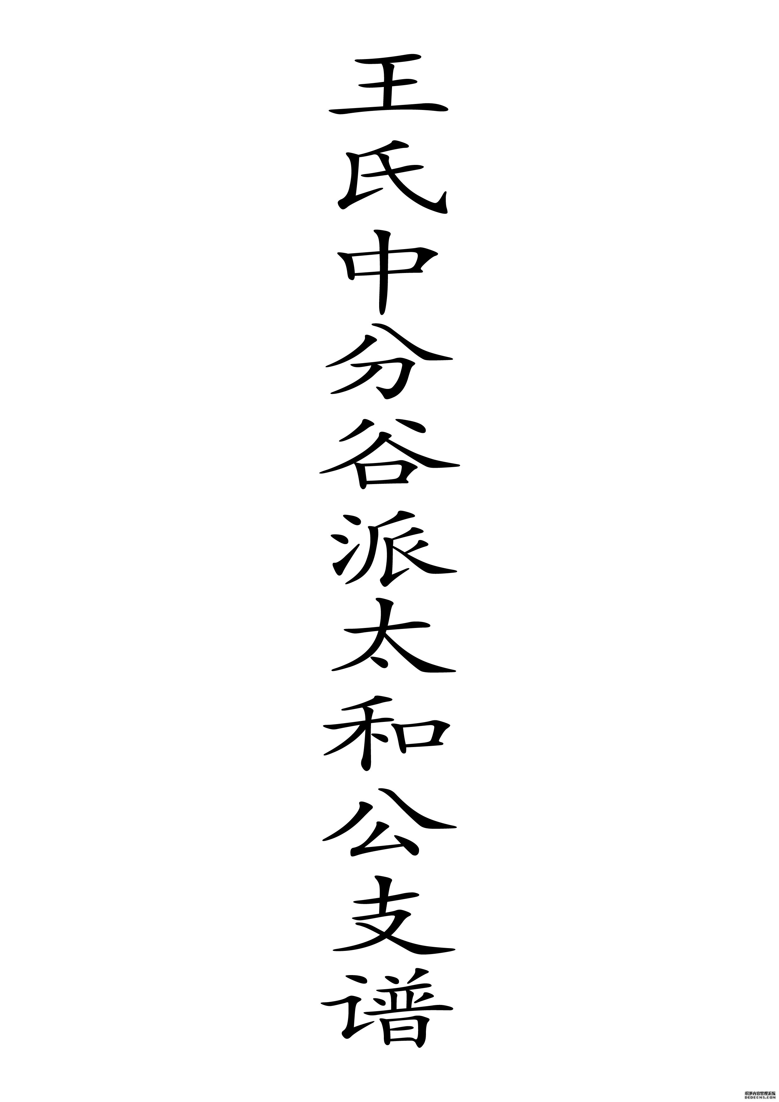 T-0042王氏中分谷派太和公支谱